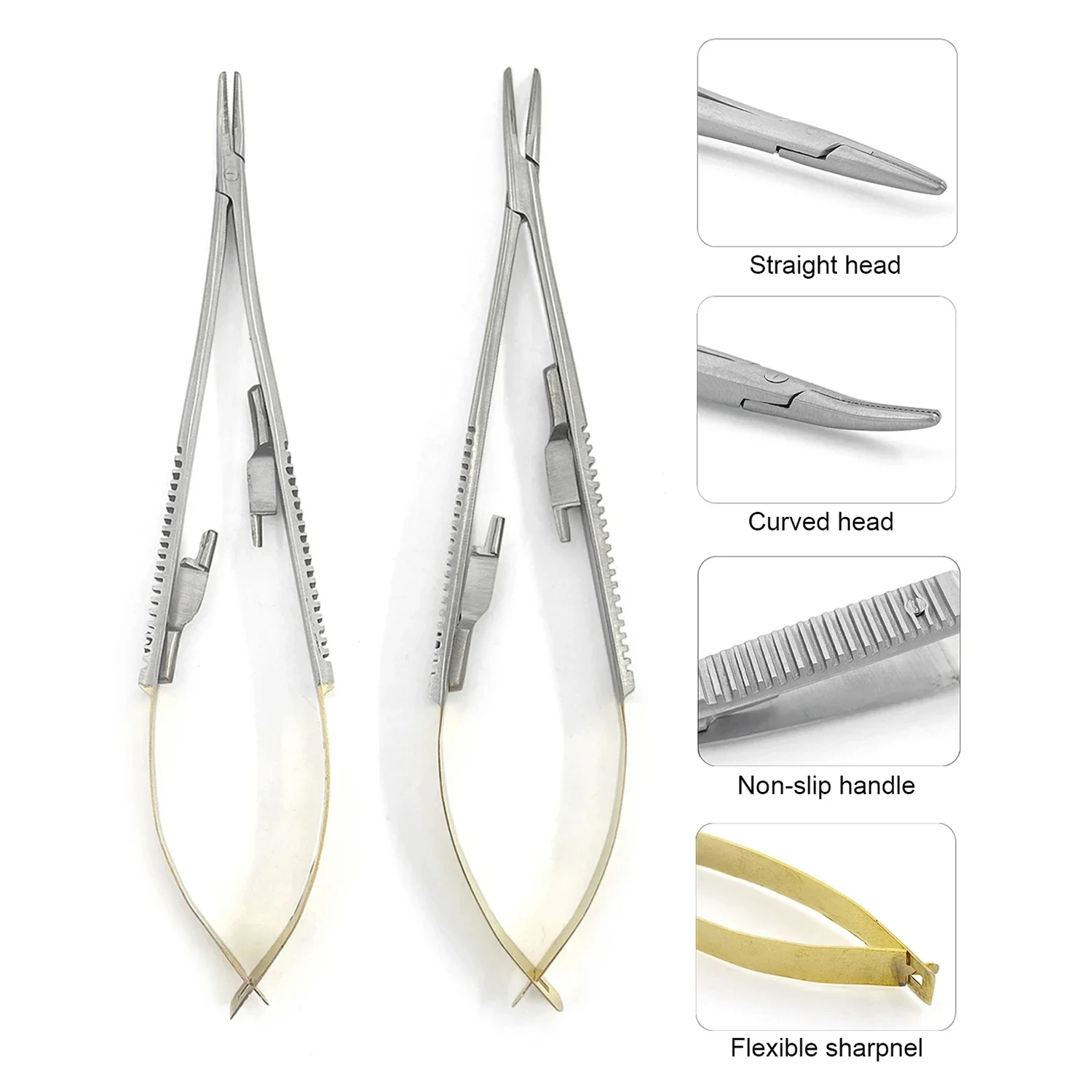 Implante ortodôntico dentário castroviejo porta-agulhas reto/curvo pinça de retenção de agulha dental 14/16cm pinças ferramenta dentária