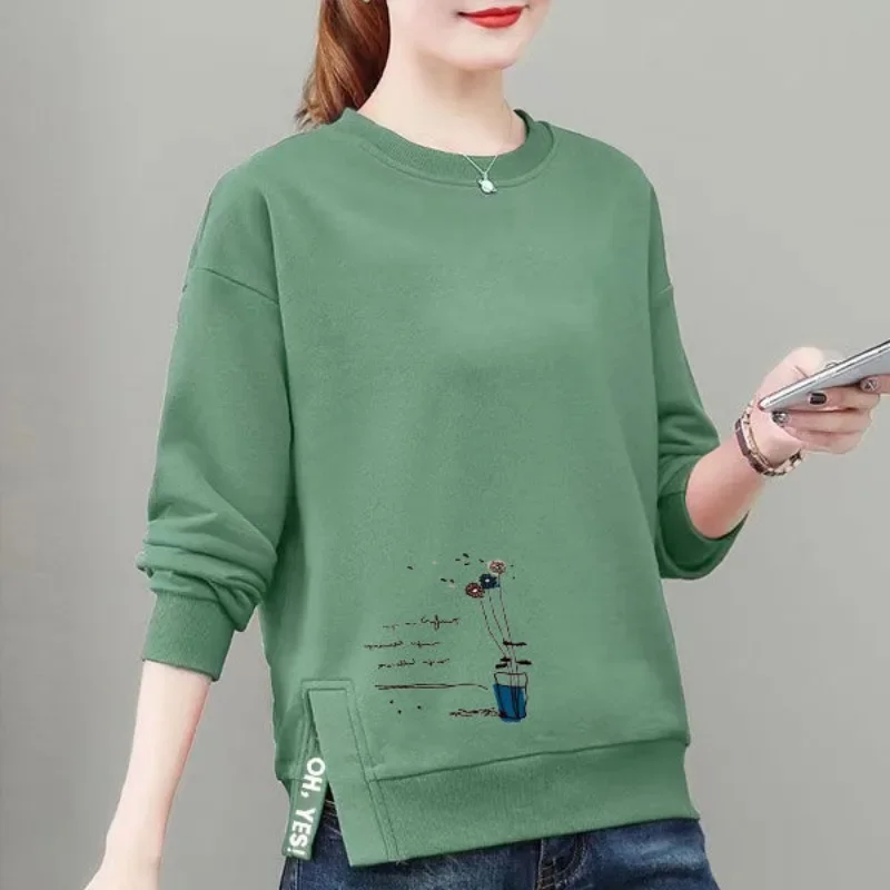 

Women's Clothing Pullover Lantern Long Sleeve Autumn Winter Round Neck Geometric Printing Casual Hoodies Office Lady Tops