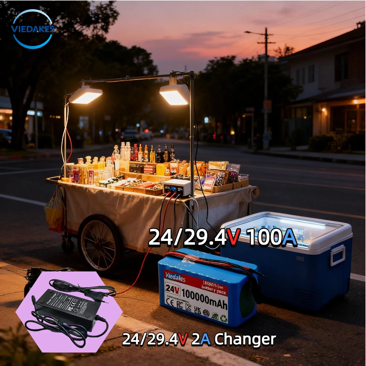 

24V 100Ah 7S3P 18650 Li-Ion Battery Pack, for Electric Motor Bicycle Electric wheelchair toy car, With 29.4V2A Charger✅