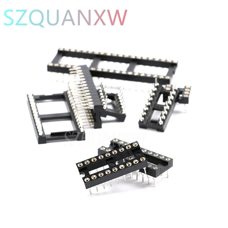 10PCS Round Hole IC socket Connector DIP 6 8 14 16 18 20 24 28 40 pin Sockets DIP6 DIP8 DIP14 DIP16 DIP18 DIP20 DIP28 DIP40 pins