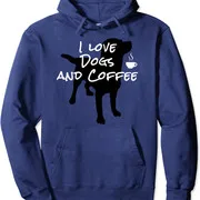 Polarshe I Love Dogs And Coffee For Coffee Dogs Lovers felpa con cappuccio Unisex