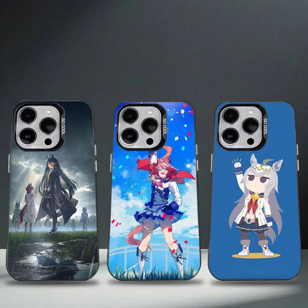 

U-Uma Musume Pretty Derby Phone Case For iPhone 16,15,14,13,12,11,8,7,Pro,Max,Plus,Mini,XS,SE Anti Fall Black Matte Hard