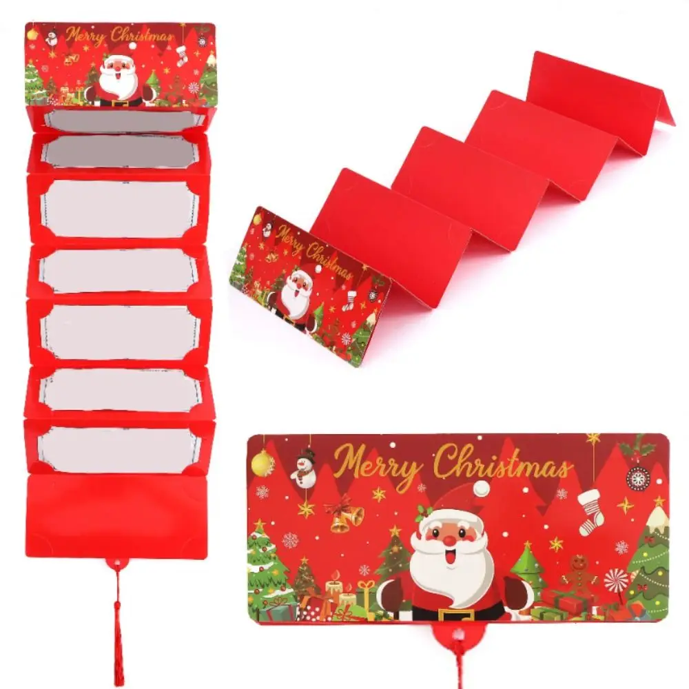 10Card Positions Christmas Money Pocket Bag Santa Claus Snowman Tree Folding Card Envelope Lucky Elk Christmas Decorations