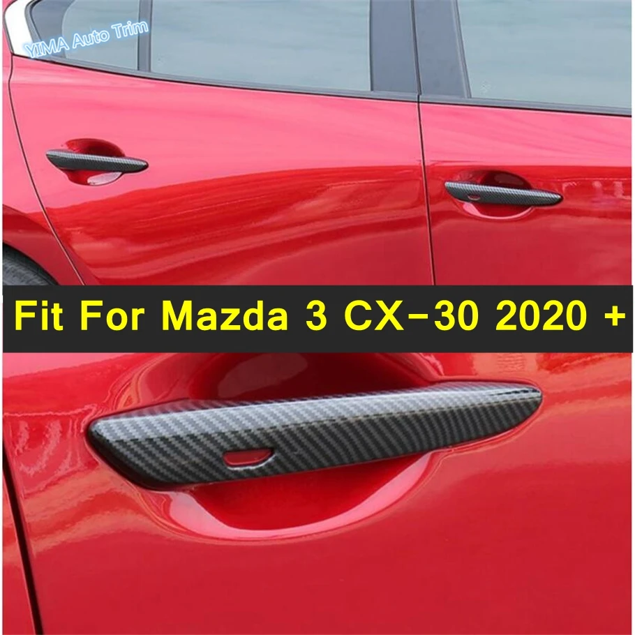 

Fit For Mazda 3 CX-30 2020 - 2024 Carbon Fiber / Shiny Auto Side Door Handle / Grab Decoration Cover Trim Exterior Accessories