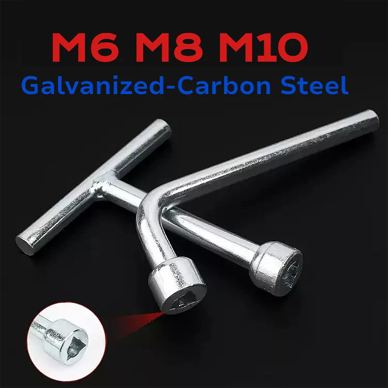 M6 M8 M10 Carbon Steel Triangular Head L-shape/T-shape Anti-Theft Bolt Special Spanner Key Anti-Theft Triangular Hole Wrench