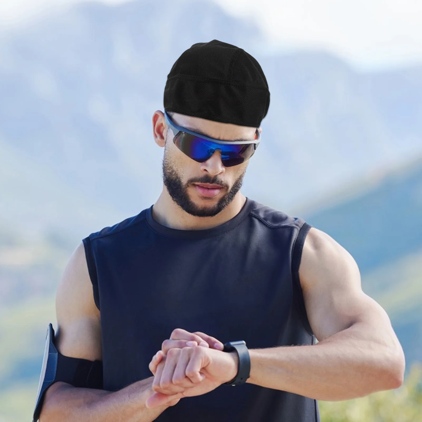 

4pcs Breathable Cycling Hat For Men Women Quick Dry Uv Protection Sport Headwear Outdoor Bike Liner Cap