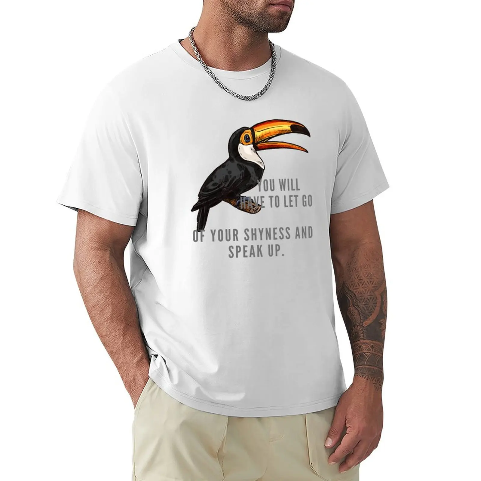 the toco Toucan, spirit animals T-shirt blacks anime clothes cute clothes T-shirts for men cotton