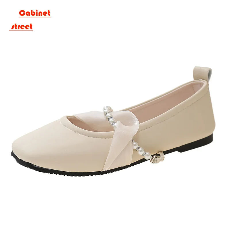 

Evening Wind Gentle Single Shoe Flat with A Small Skirt Bean Shoes Fairy Ladle Shoes Spring and Autumn New Shallow Mouth Shoes