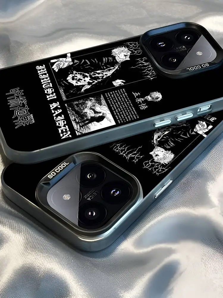 Coque de téléphone IMD, dessin animé j-jujutsu k-kaisen Gojo, pour iPhone 16 15 14 13 12 11 Pro Max Plus, couleur argent