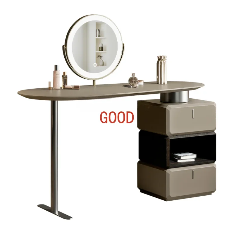 

Makeup Table Dressing Table Bedroom Modern Minimalist Master Bedroom with LED Light Storage Cosmetic Cabinet