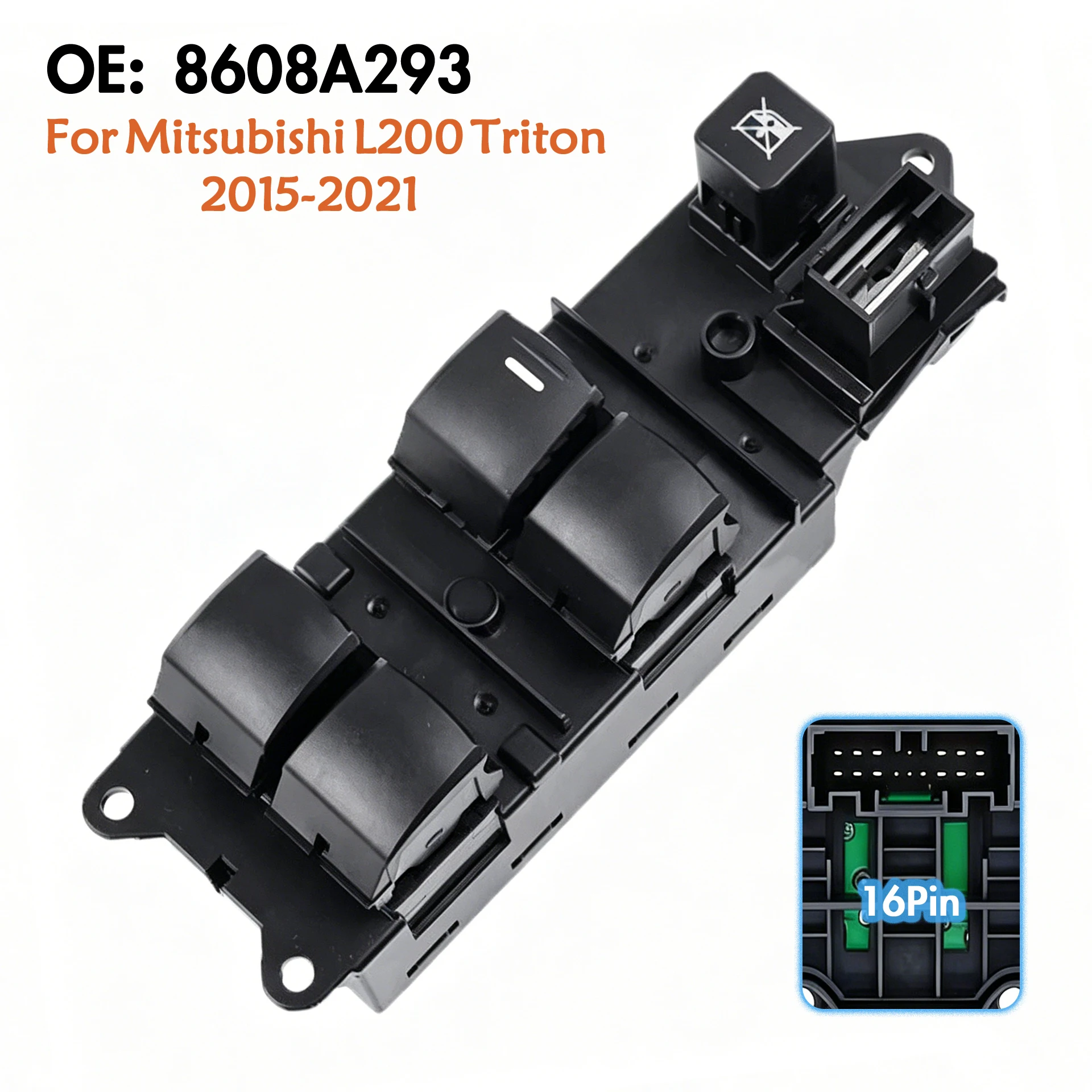 8608A293 For Mitsubishi L200 Triton 2015-2021,LHD Front Left Electric Power Window Control Switch Glass Lifter Adjustment Button