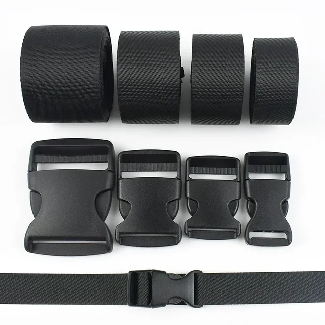 2/5/10/20Sets 10-50mm Webbing Strap Fastener Bag Plastic Release Buckles Belt Buckle Dog Collar Ribbon Closure Hook Clasp Clip 6