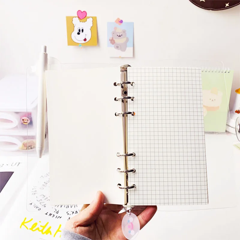 Binder Loose Leaf Notebook isi ulang Spiral Binder dalam garis halaman kosong kerajinan Grid di dalam kertas alat tulis