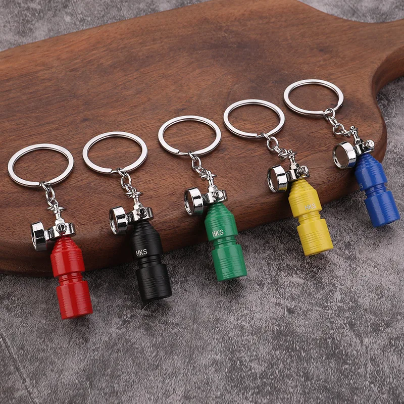 HKS bottle fuel saver Creative Speed Gearbox Keychain for Car Key Turbo Hub Brake Disc Charms Shock Absorber Keys Holder