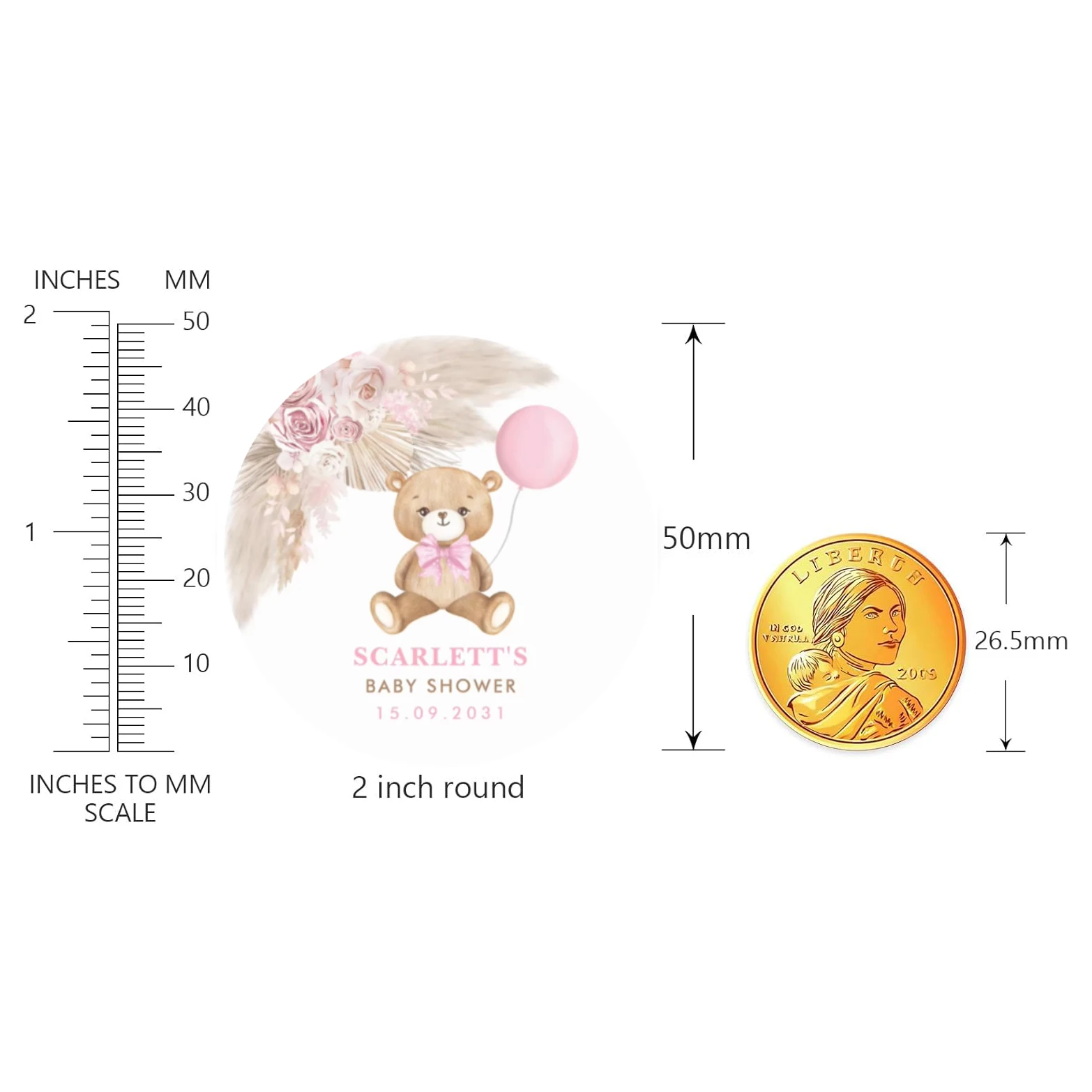 Custom Cartoon Cute Bear Stickers Welcome Boy Girl Seal Labels Personalized New Born Gender Reveal Baby Shower Decor Birthday