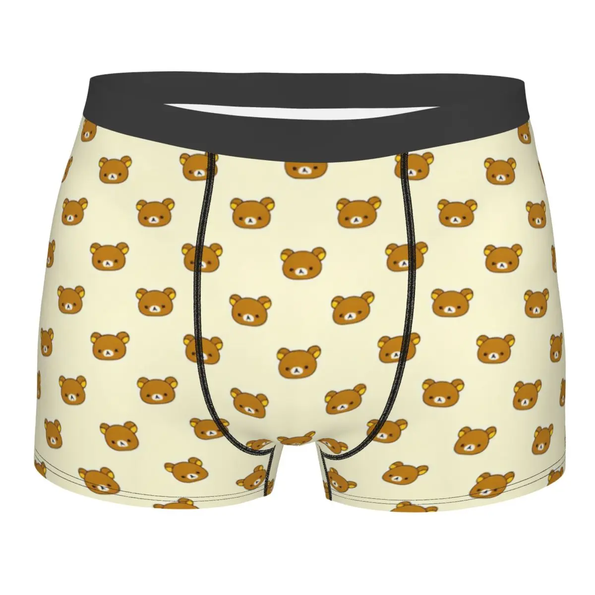 Rilakkuma Pattern Men Underwear Cartoon Boxer Briefs Shorts Panties Printed Soft Underpants for Male Plus Size