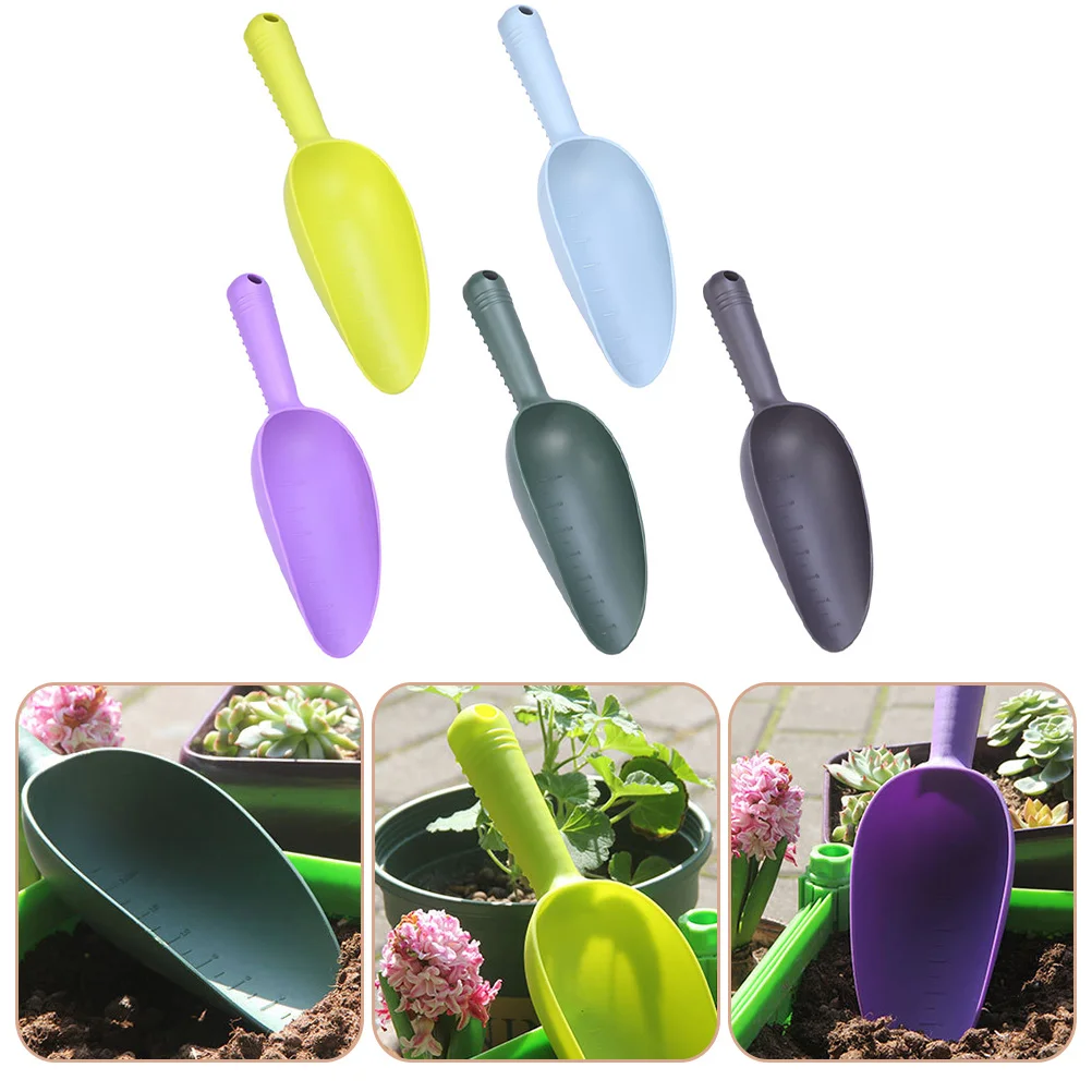 

5pcs Garden Soil Shovels Lightweight Ergonomic Handle Practical Tools Digging Transplanting Purple Coffee Light Green Military