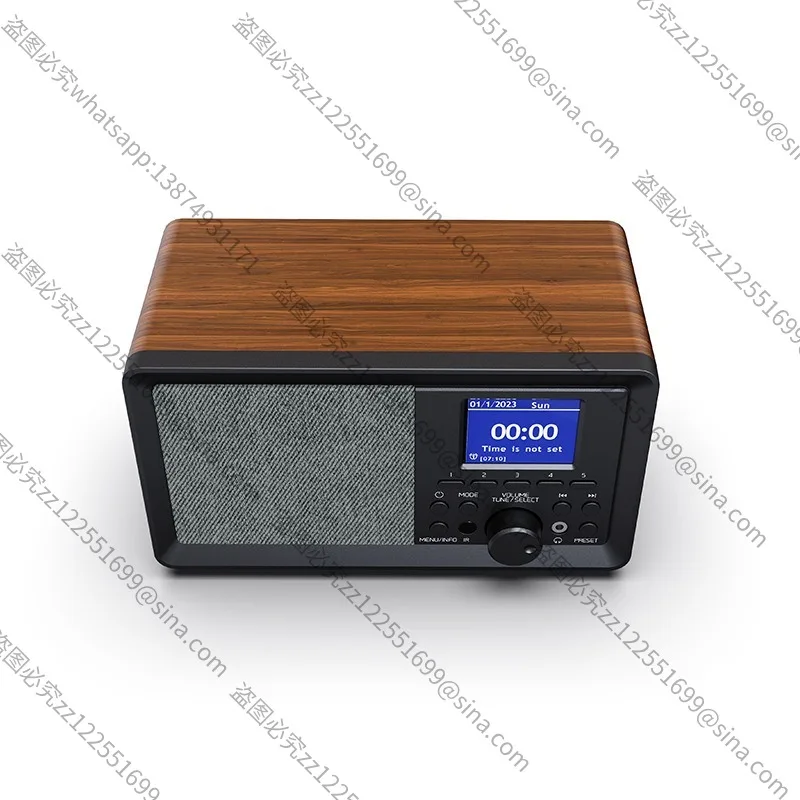 Suitable for Retro Multi-function Solid Wood Bluetooth Speaker Broadcast Voice DAB Full Channel Full Band Radio Broadcast