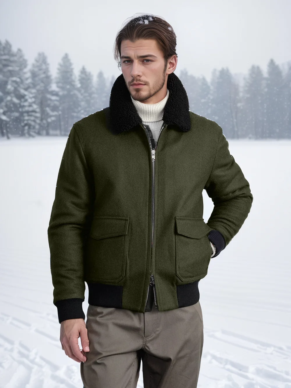 Korean Fashion High Quality Warm Casual Parka Jackets Men's Winter Plus Velvet Jacket Corduroy Tooling Solid Color Cotton Jacket