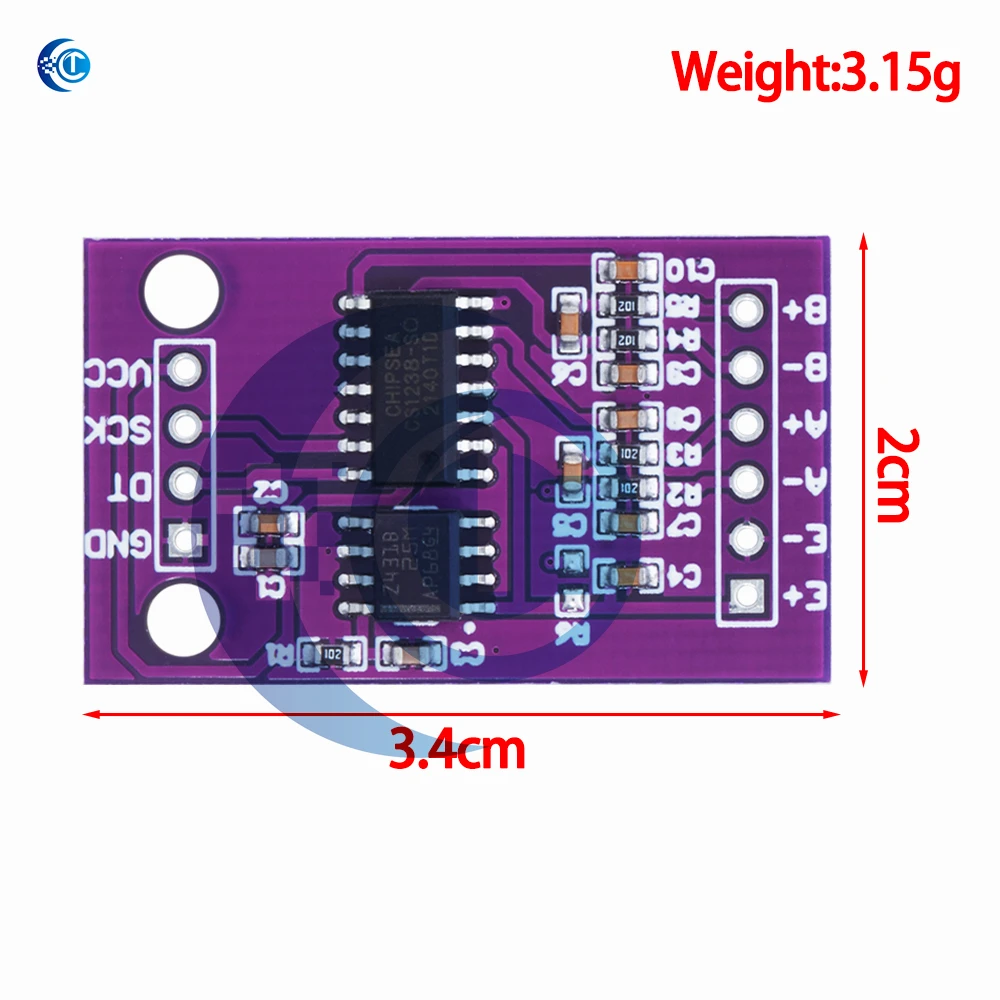 Módulo ADC CS1237 de 24 bits Chip de referencia externo TL431 integrado Detección de pesaje de un solo canal 24 bits CS1238 de doble canal