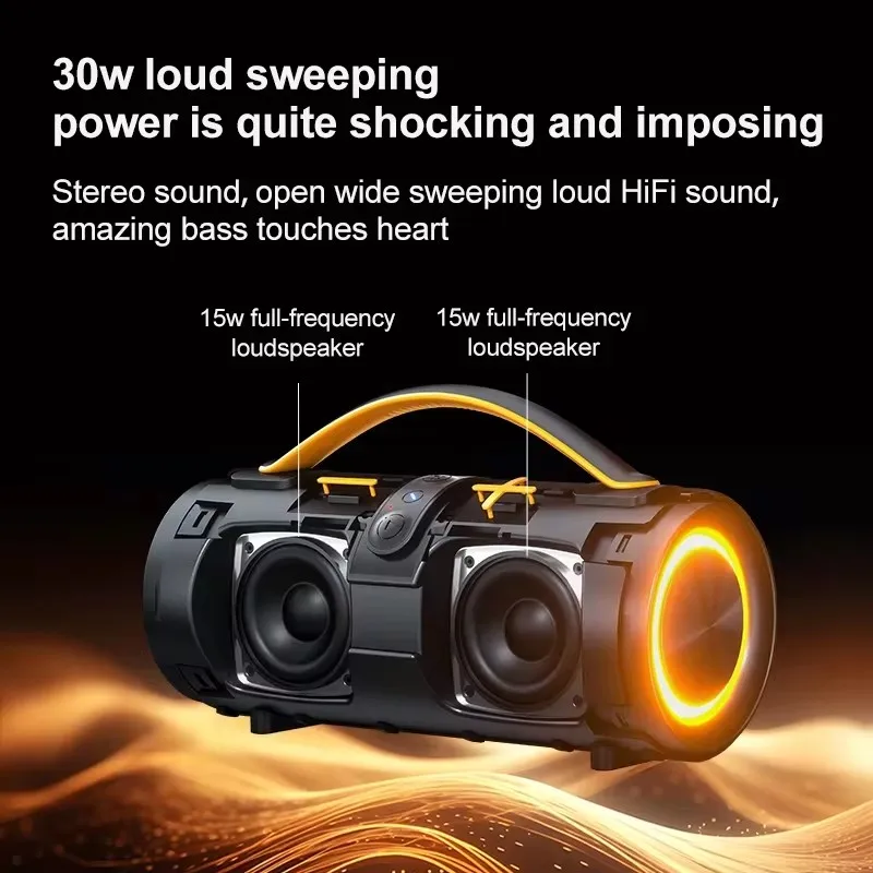 

EBS-618 Новый мощный бас 30 Вт портативный динамик Bluetooth 5,3 беспроводной аудиоплеер уличный водонепроницаемый IPX5 3600 мАч