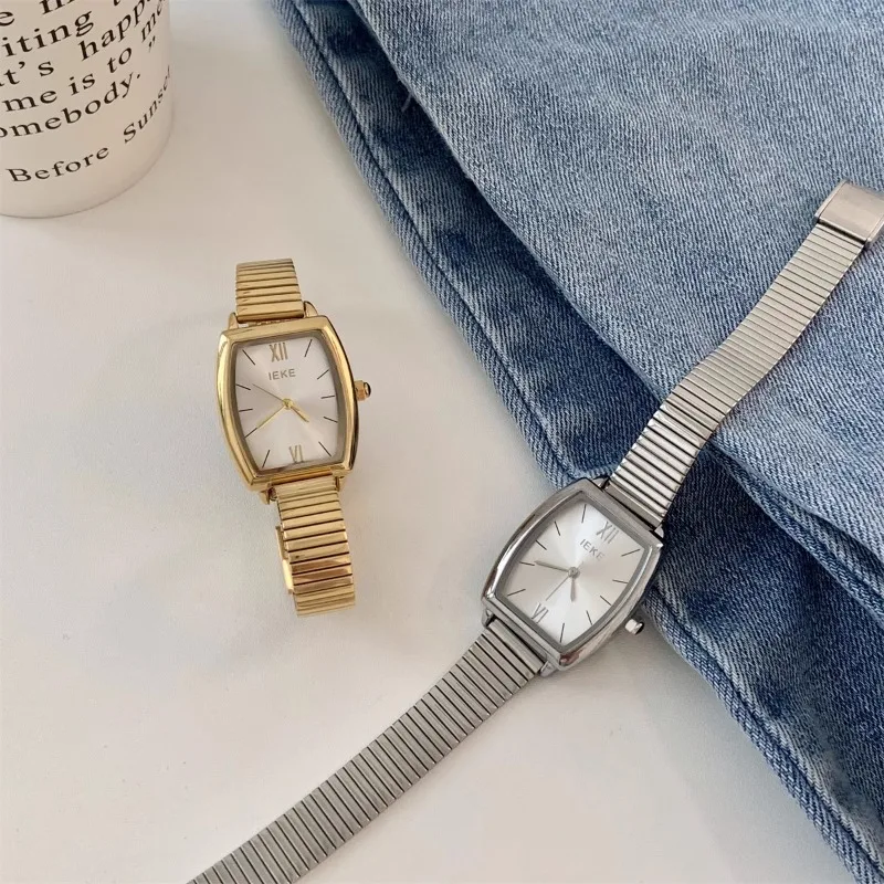 Fashion simple square ladies watch Korea exquisite small dial stainless steel ladies watch waterproof watch for women