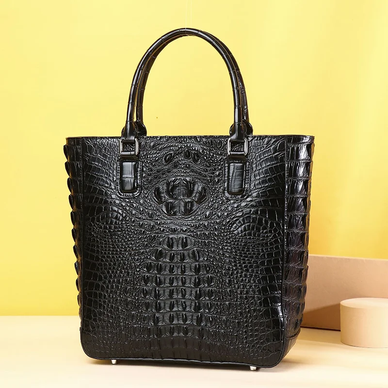 

Crocodile bone pattern men's briefcase casual fashion vertical luxury handbag business single shoulder diagonal cross bag trend