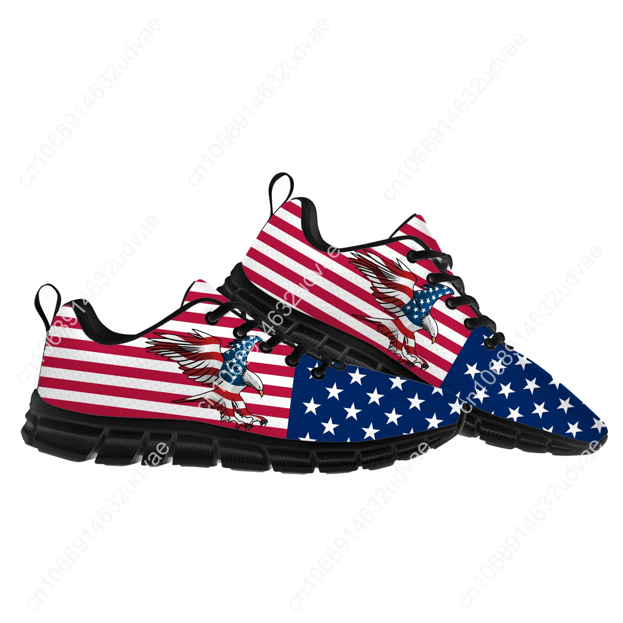 USA Flag America Red Blue White Art Sports Shoes Mens Womens Teenager Kids Children Sneakers Casual Custom Quality Couple Shoes