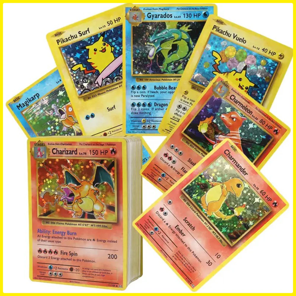 

BLUB Pokemon 1996 1st Edition Pokemon Flash Cards Charizard Blastoise Venusaur Mewtwo Game Collection PTCG Proxy Cards