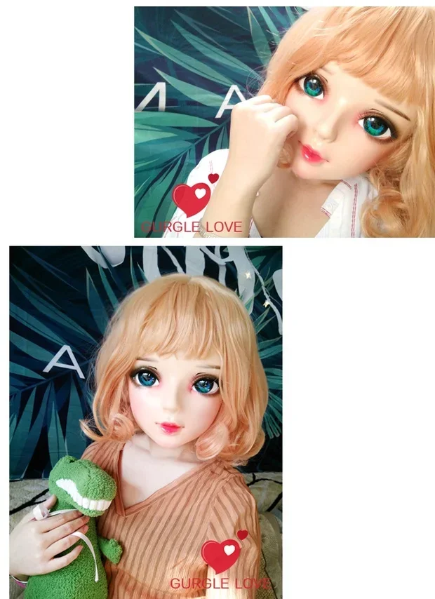 (GL Shi) Female Silicone Resin Novelty Special BJD Kigurumi Masks Halloween Cosplay Crossdressing Doll Japanese Anime Mask