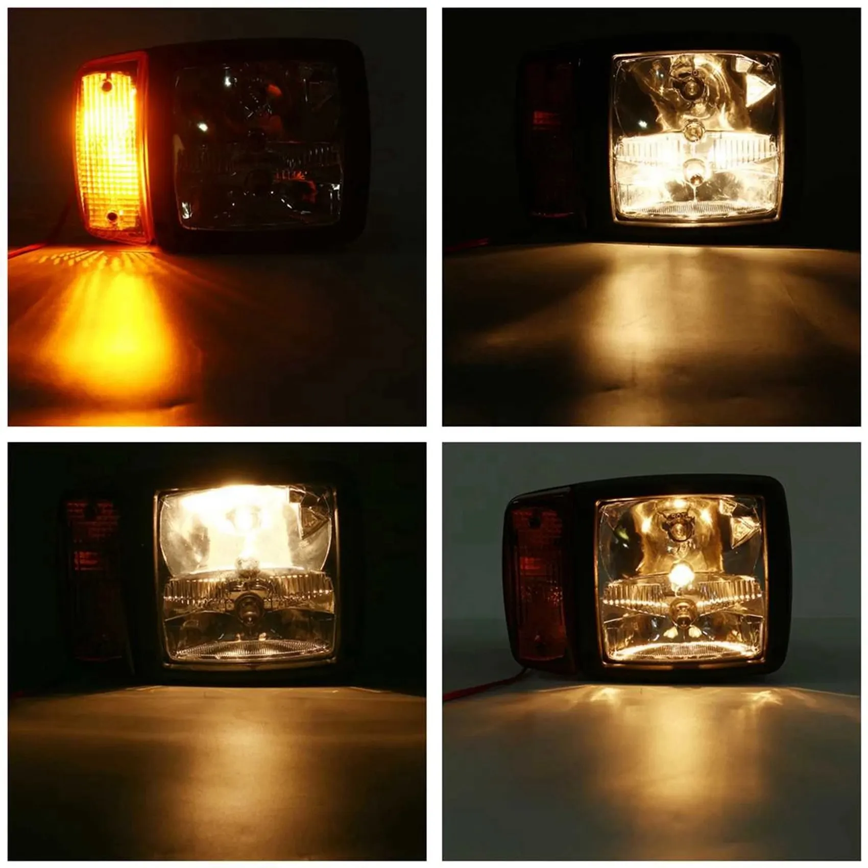 

Lasting 2X 24V Excavator JCB Front LED Headlights Turn Signal Lamp Indicator Work Light A