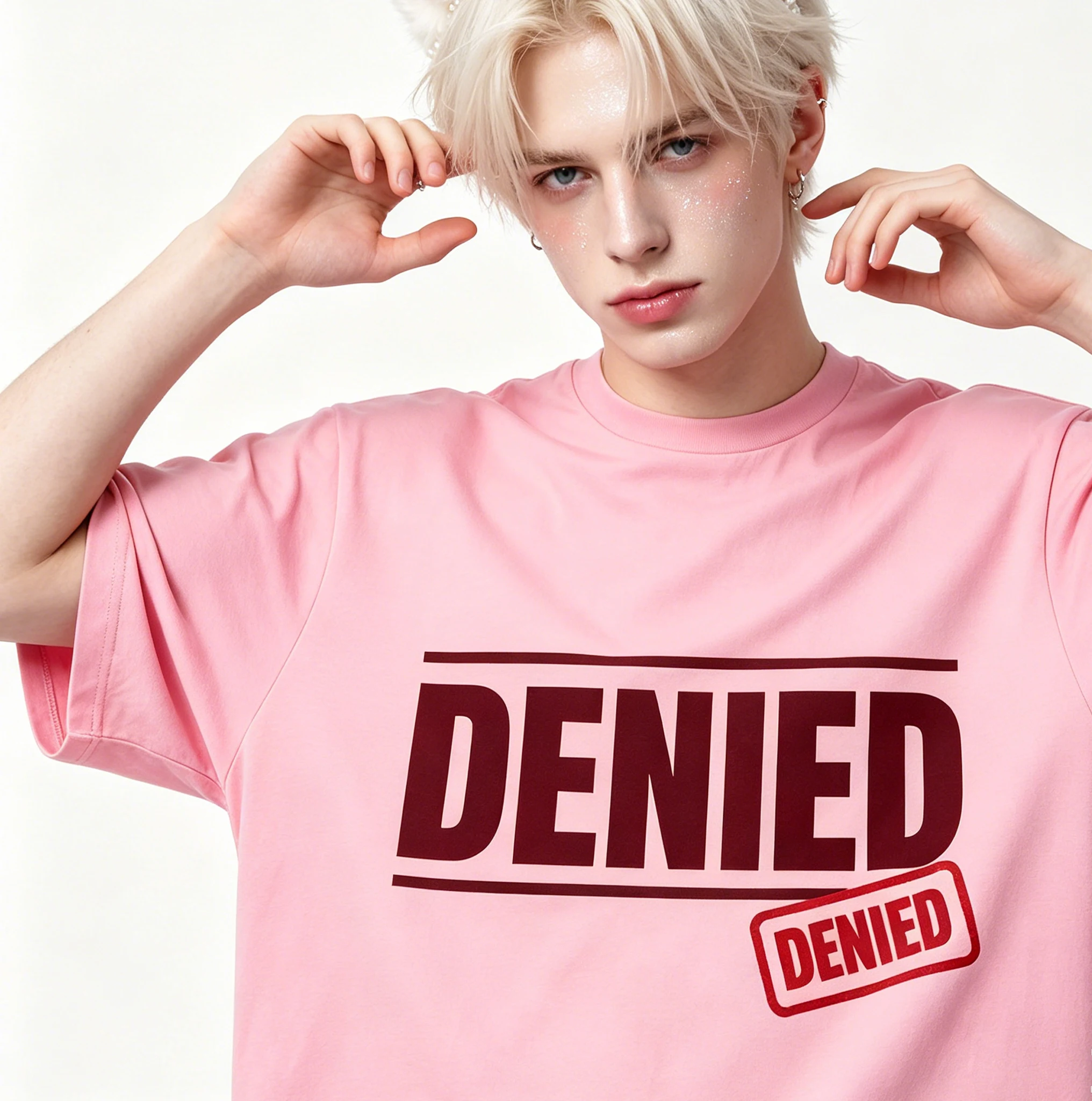 LGBT Kawaii Black Cotton Chastity Cage Tshirt Locked Kitten Boy Delicate Otokonoko Feminine Twink Grunge Street Top