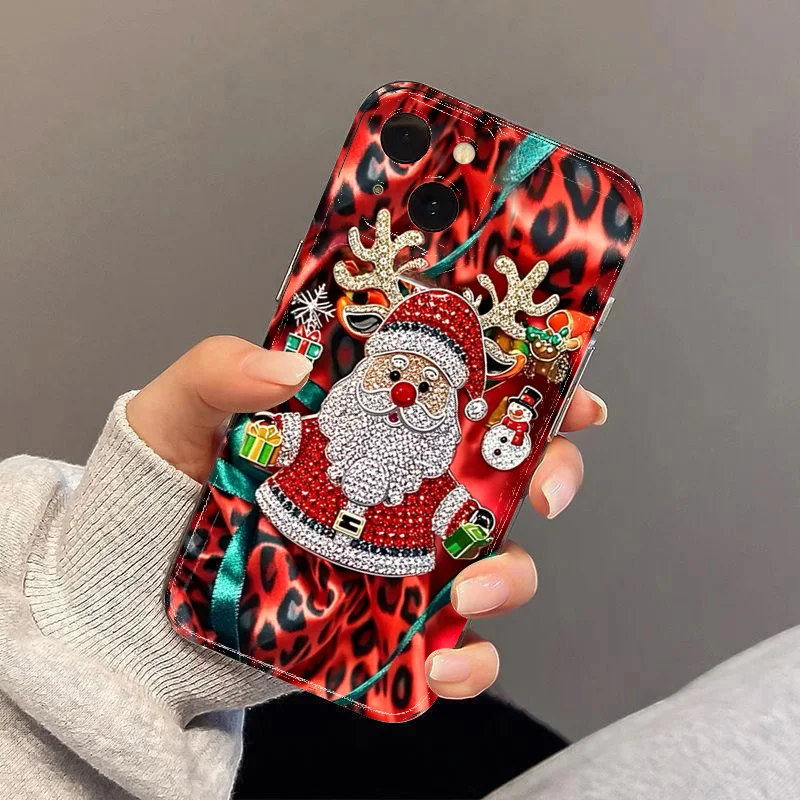 Christmas Theme Santa Claus and Tree Pattern Phone Case for Xiaomi Poco F7 X7 X6 X5 X3 F5 F6 M6 Pro 4G 5G Soft Clear Back Cover