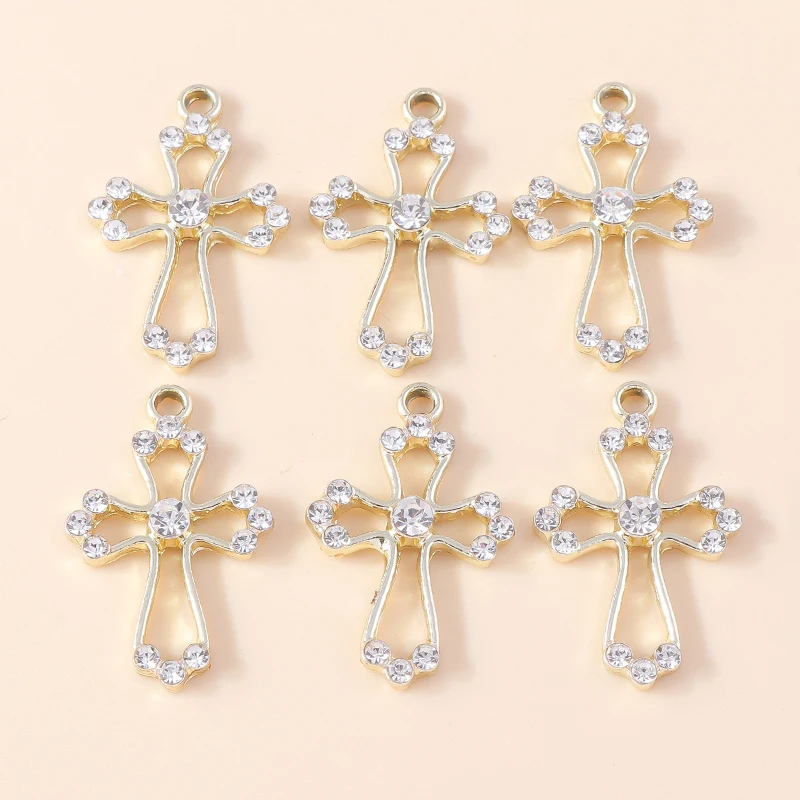 Duarte 20 Teile/los Nette Kristall Metall Kreuz Charms Anhänger für Schmuck Machen Ohrringe Halsketten Armbänder DIY Handwerk Zubehör – Detail 15