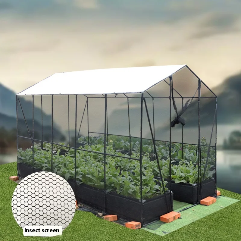 

Plastic Coated Iron Pipe Support Shade Insect Net Tower Type Vegetable Growing Greenhouse Succulent Flower Plant Flower House