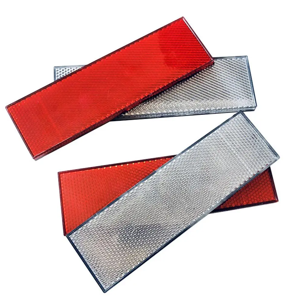 4Pcs Reflective Tape High Visibility Safety Warning Truck Red Adhesive Plastic Easy Installation Driver Gift Road