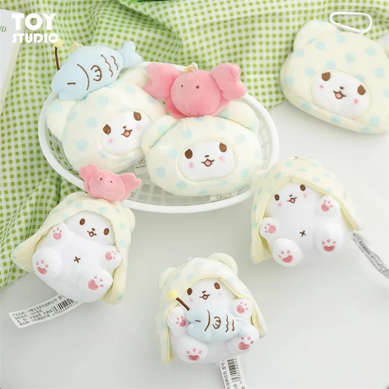 Echte Sanrio Marumofubiyori Bär Cinnamoroll Plüsch Spielzeug Schlüsselbund Kawaii Kleine Anhänger Schlüsselring Kinder Stofftiere Geburtstag Geschenke – Detail 2