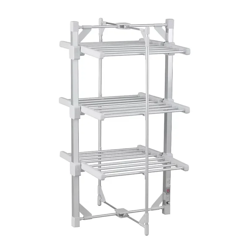2026-3 Tiers Aluminum Metal Foldable Laundry Electric Heated Clothes Drying Rack Airer