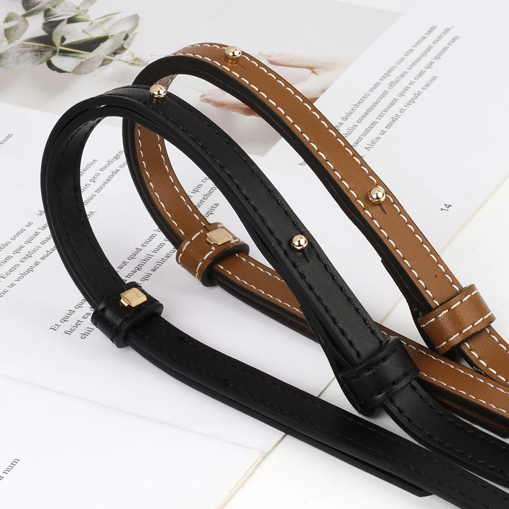 Vintage Cow Leather Purse Strap 75cm to 130cm Adjustable Leather Purse Handles Double Buckle Leather Shoulder Strap Replacement