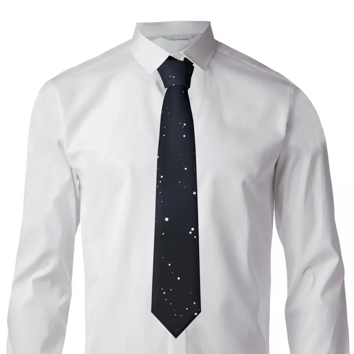 Cravatta classica per cravatte da uomo in seta per affari di nozze cravatta per adulti Casual stelle cadenti meteore comete Starry Night Sky Tie