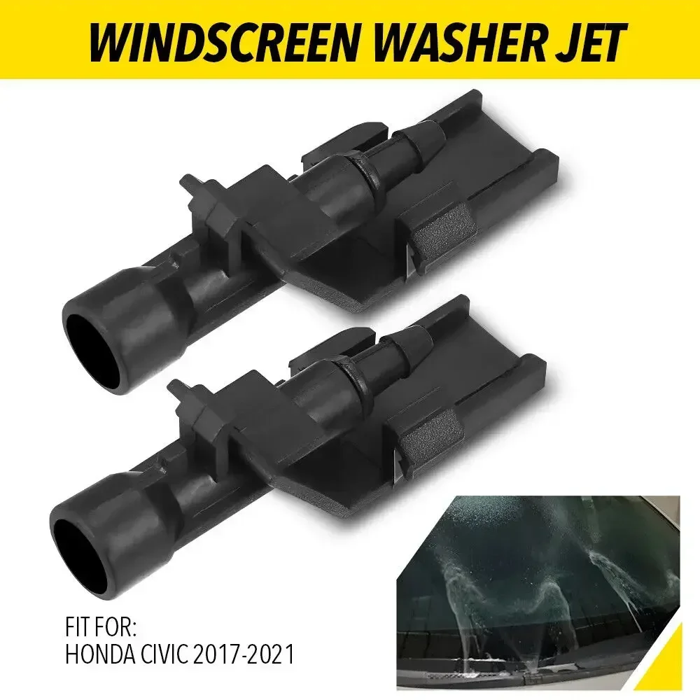 2pcs Windscreen Washer Jet for 2017-2021 Honda Civic Black Front Windscreen Washer Jet Abs 76810tgge01 Windscreen Wipers Part