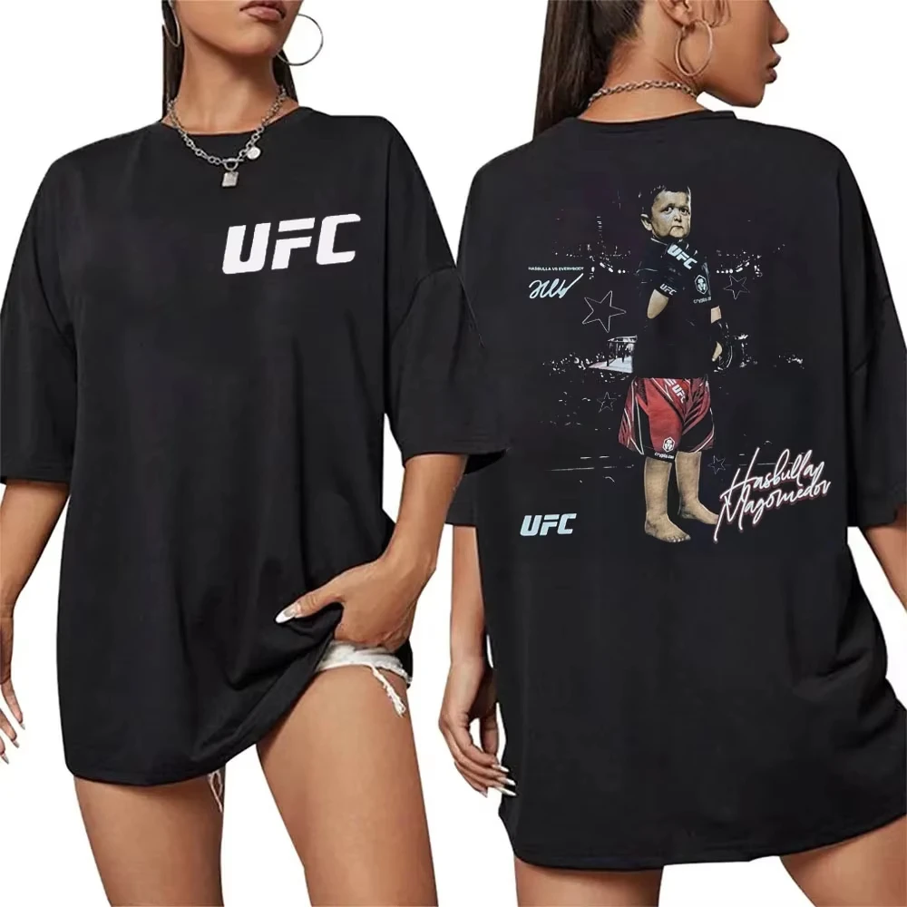 UFC Hasbulla Magomedov Fighting Graphic T-shirt Viral Cotton Short Sleeve Oversized Sports Sensation Unisex Merch Tee