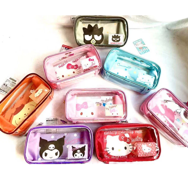 Sanrio Kuromi Hello Kitty Japanese Star Bracelet Cosmetic Bag Clow Cinnamoroll Melody Waterproof Storage Pencil Case