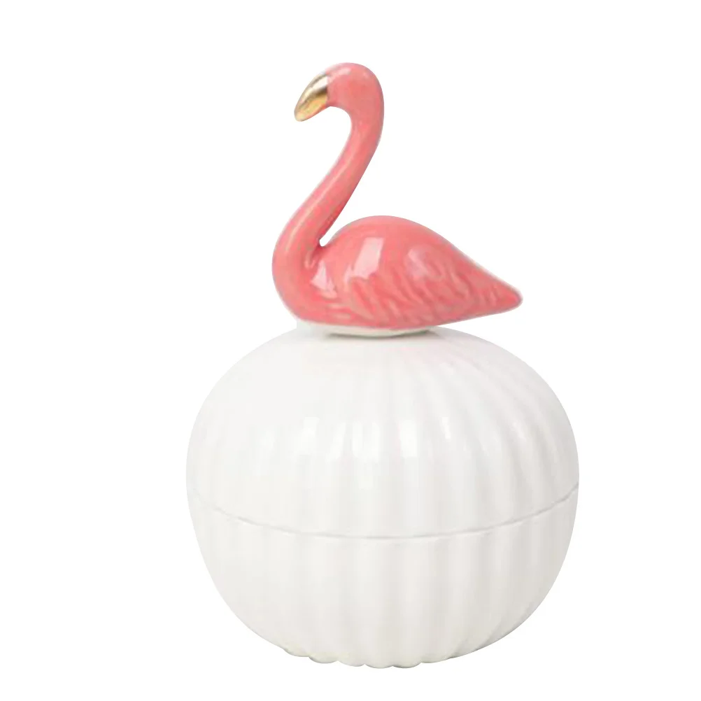 Ceramic Ring Storage Box Flamingo Jewelry Container Luxury Color Creative Jewelry Case for Proposal Engagement Wedding Birthday