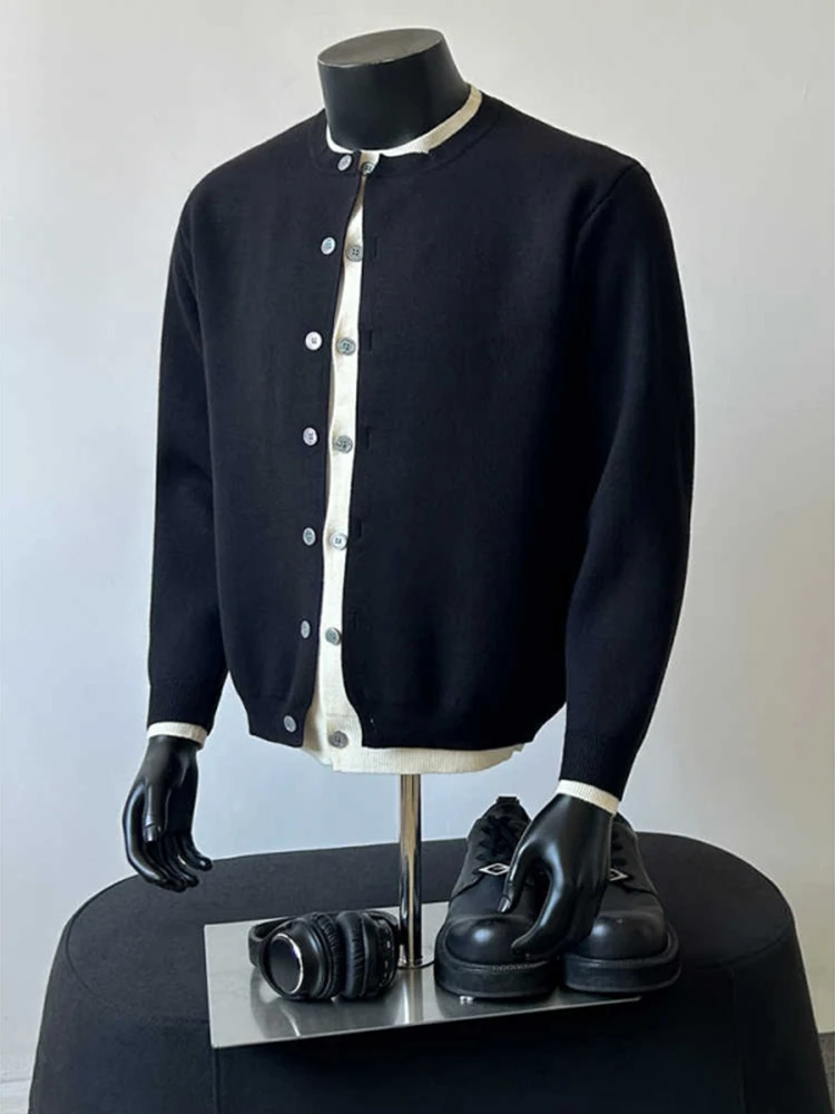 

Men's Winter Knitted Sweater Cardigan Fragile Sle Color Blo Layering Faionable Loose Fit Long Sve round Ne Coat