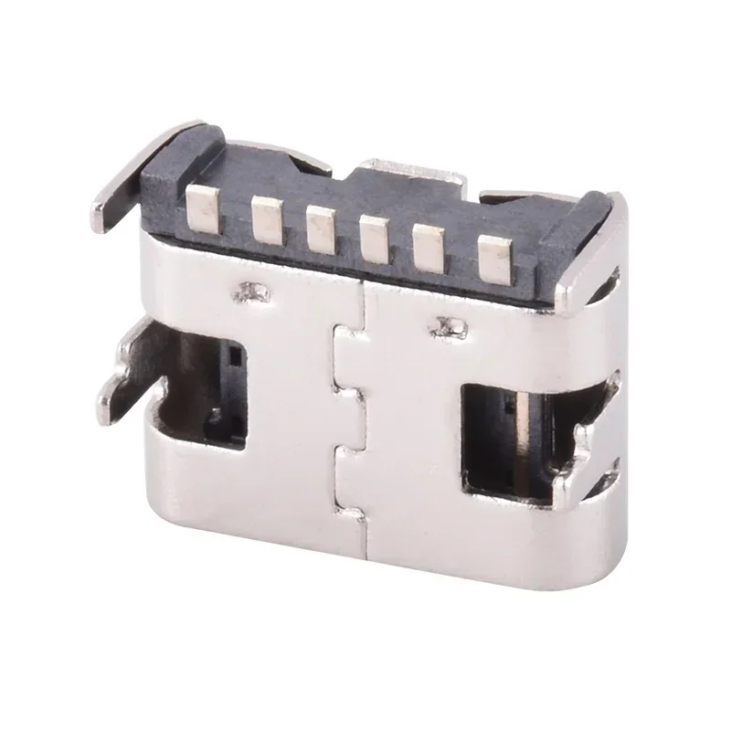 5Pcs 6 Pin SMT Socket Connector Micro USB Type C 3.1 Female Placement SMD DIP For PCB Design DIY High Current Charging
