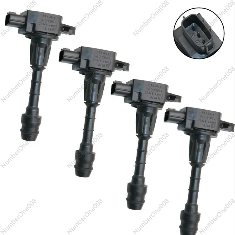 

4Pcs New Ignition Coil 22448AX001 22448-AX001 UF702 for Nissan Cube March III Micra 2003-2010