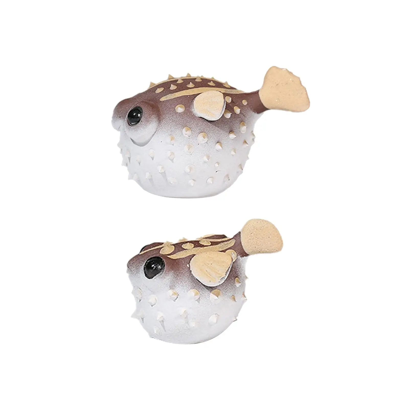 Tea Pet Ornament Decorative Puffer Fish Statue for Bookshelf Tabletop