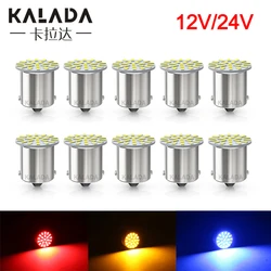 10pcs 24V Truck LED Bulb 1156 BA15S R5W R10W 1157 BAY15D 3014SMD Car Turn Signal Lights DRL Daytime Running Lamp 12V 6000K White