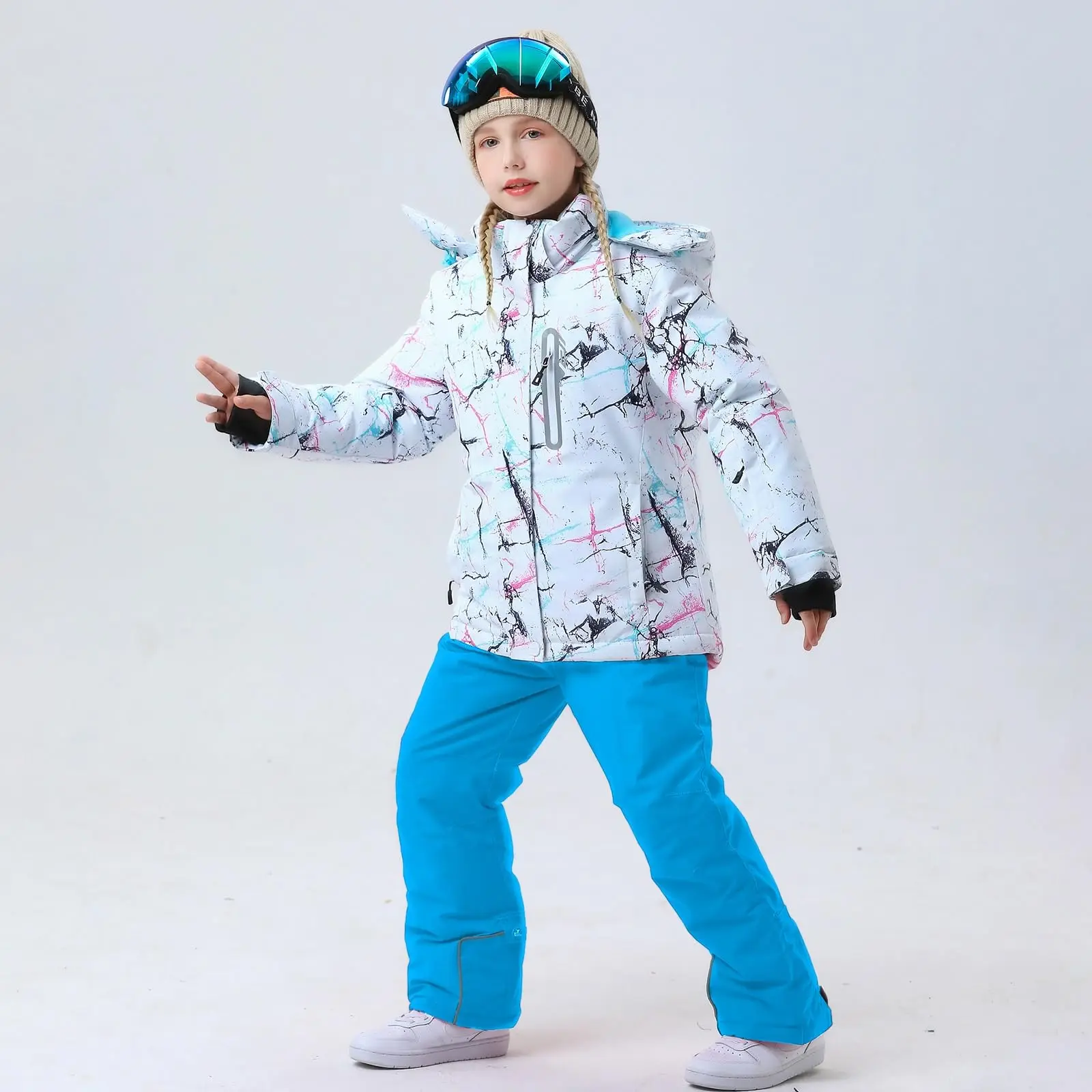 Traje de esquí de nieve para niños de invierno, mono de terciopelo para niñas, monos para niños, ropa cálida para niños, ropa impermeable para niños